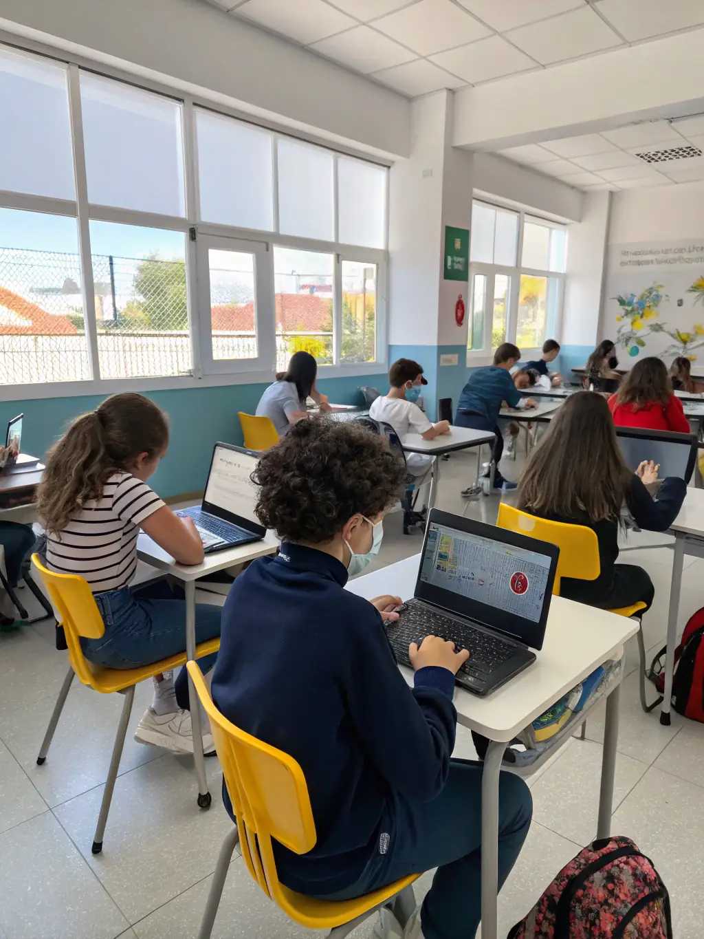 A group of young people learning about digital tools and technology in a workshop setting, highlighting MRJC's efforts to bridge the digital divide.